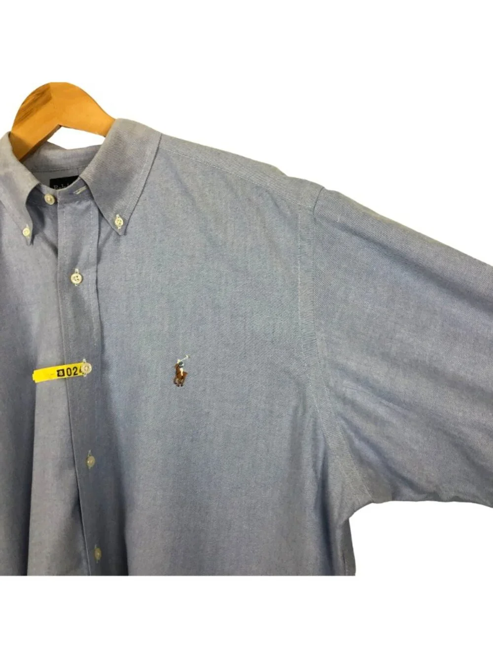 Vtg Ralph Lauren Oxford Button Down Shirt Sz 16-35 Yarmouth Chambray Cotton